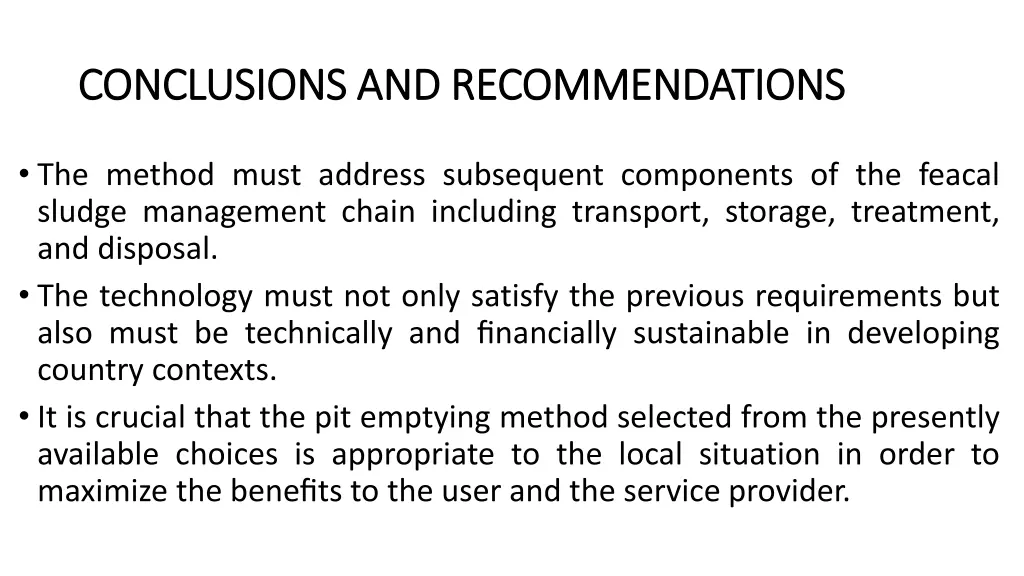 conclusions and recommendations conclusions 1