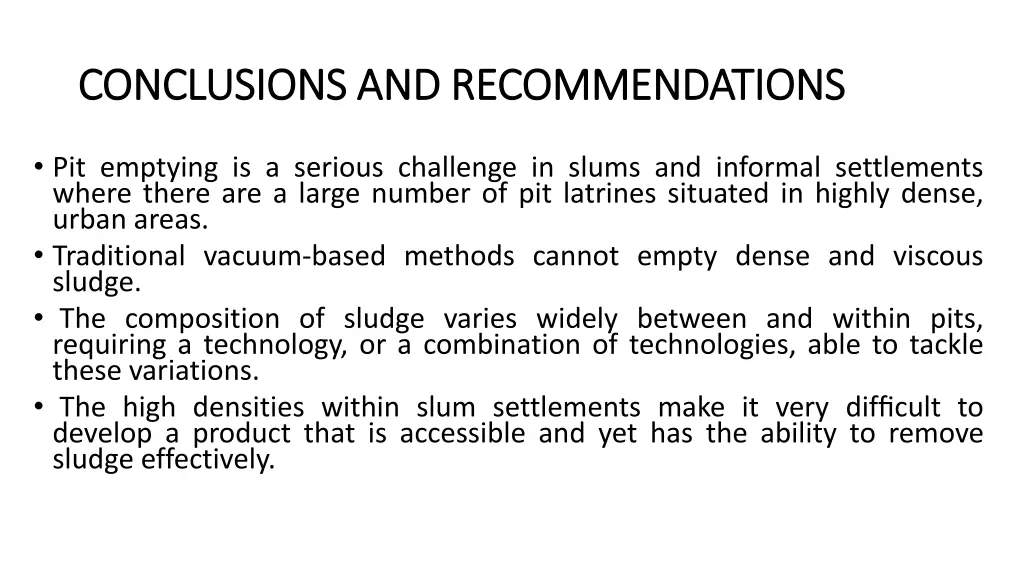 conclusions and recommendations conclusions