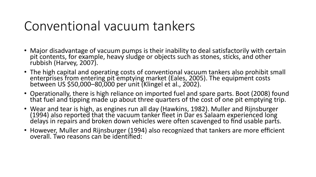 conventional vacuum tankers