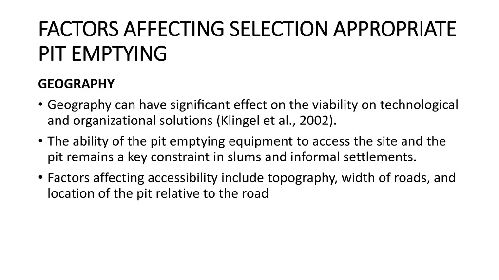 factors affecting selection appropriate factors 1