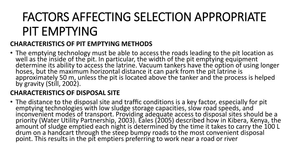 factors affecting selection appropriate factors