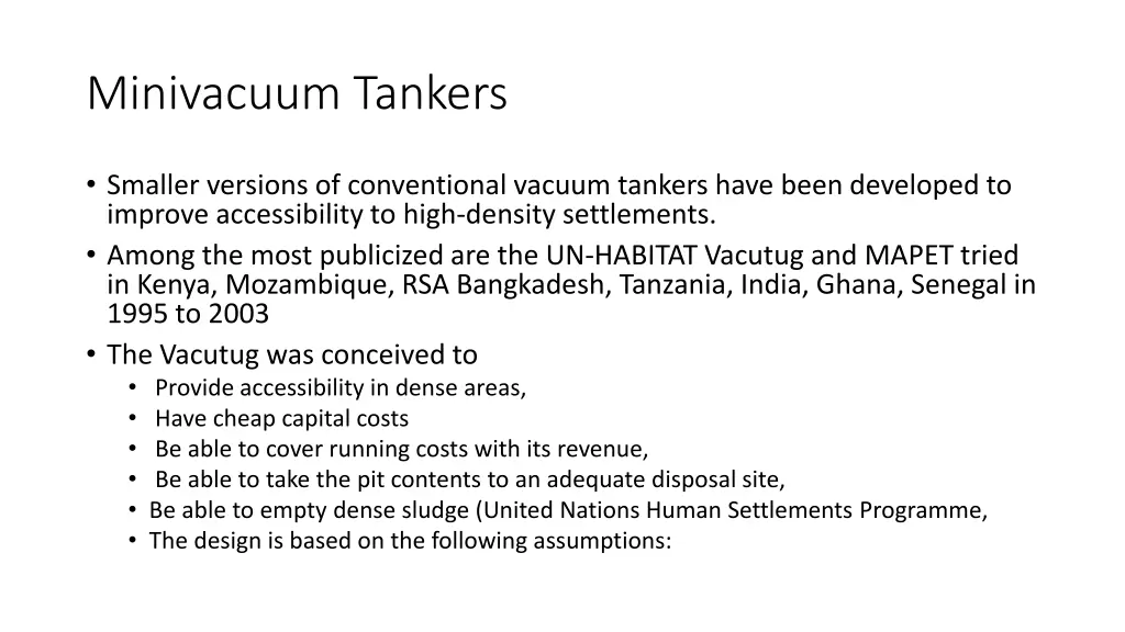 minivacuum tankers