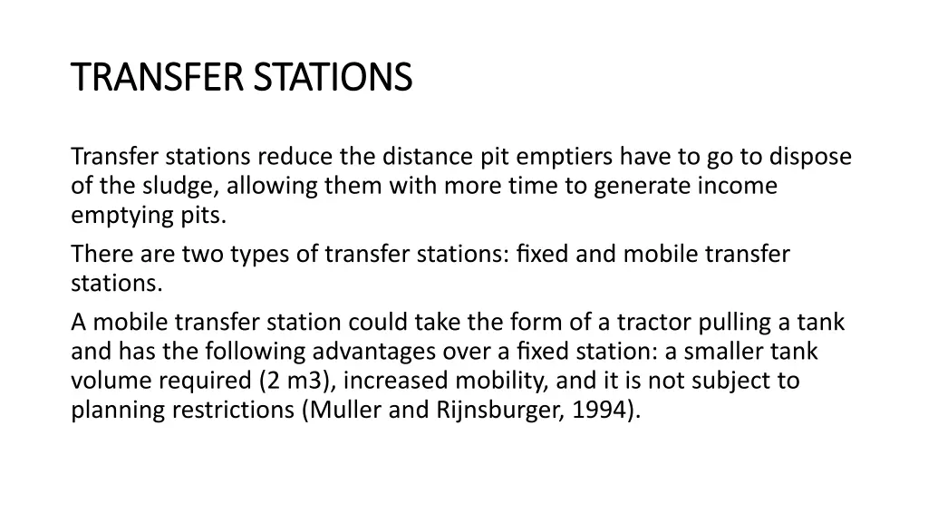 transfer stations transfer stations