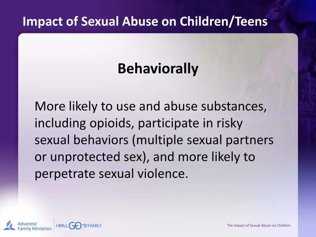 impact of sexual abuse on children teens 1