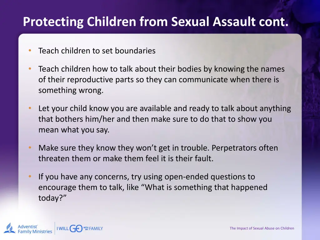 protecting children from sexual assault cont