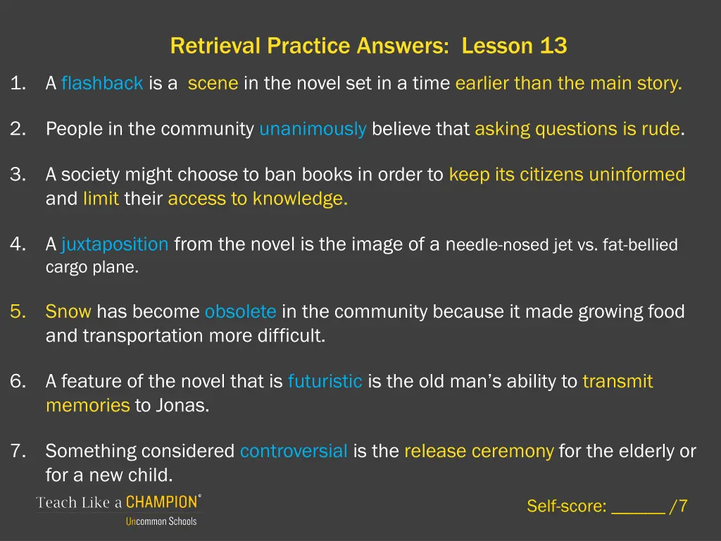 retrieval practice answers lesson 13