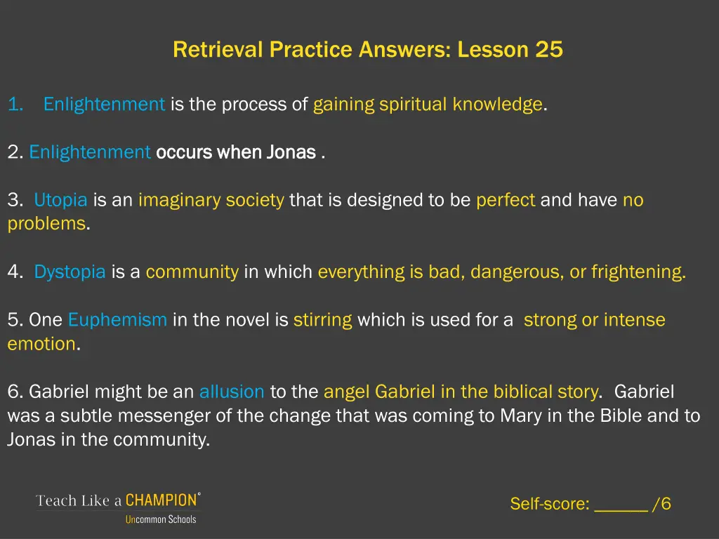 retrieval practice answers lesson 25