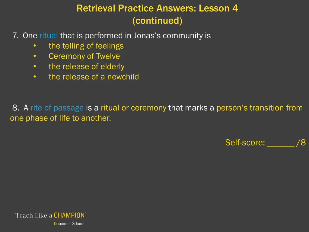 retrieval practice answers lesson 4 continued