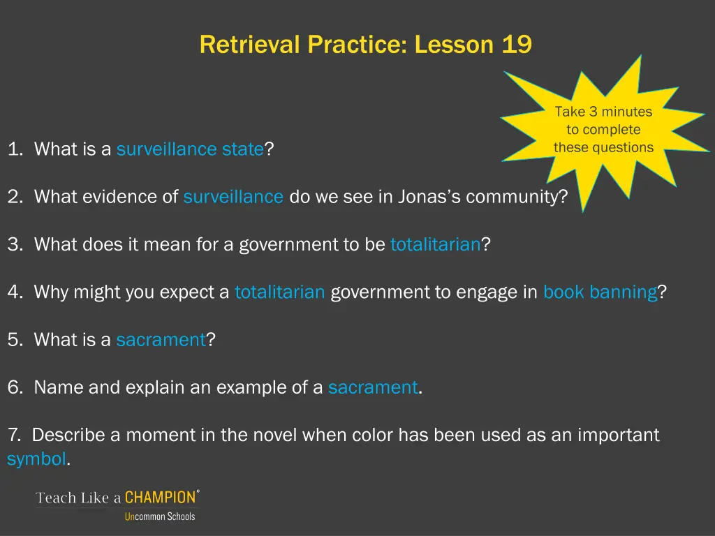 retrieval practice lesson 19