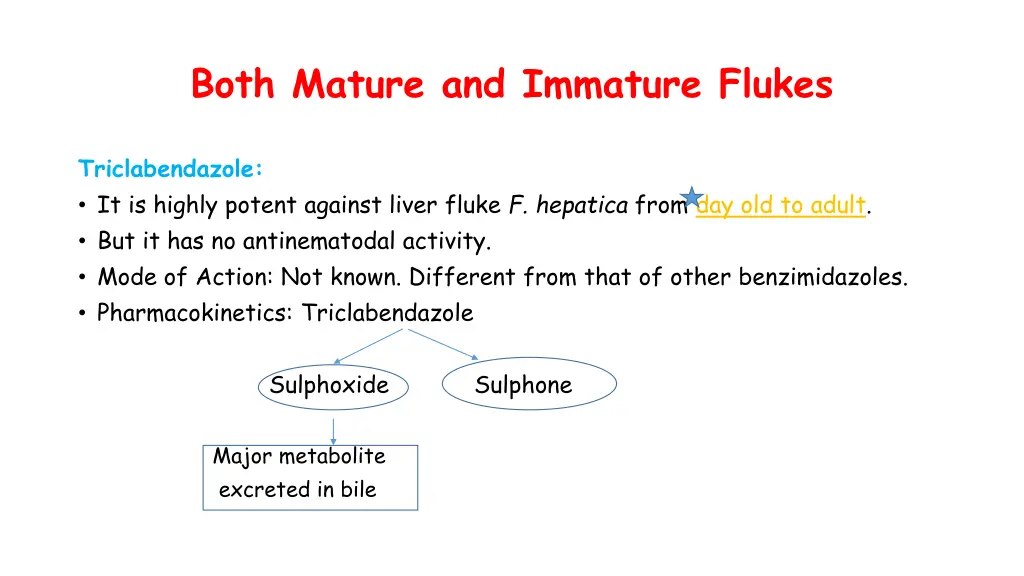 both mature and immature flukes