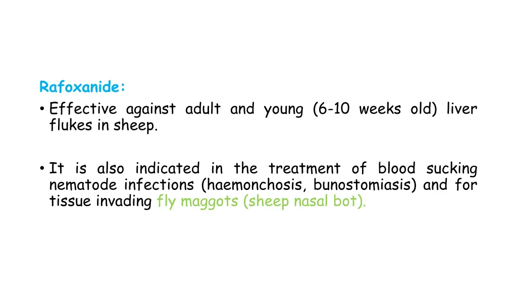 rafoxanide effective against adult and young