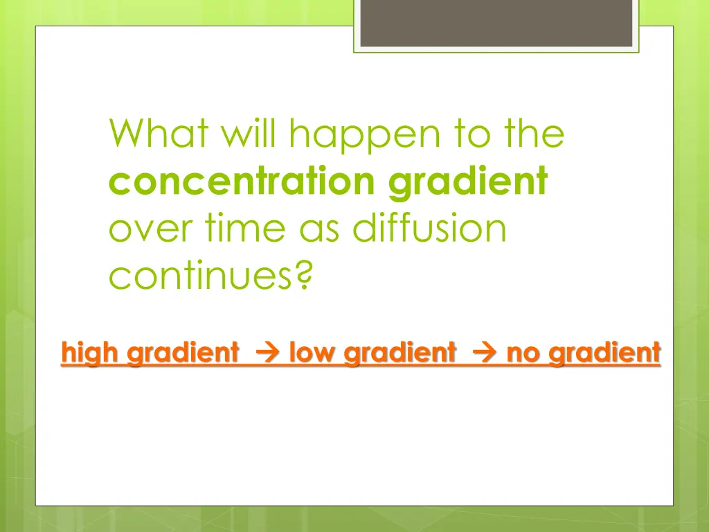 what will happen to the concentration gradient