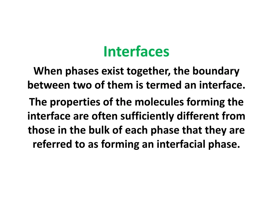 interfaces