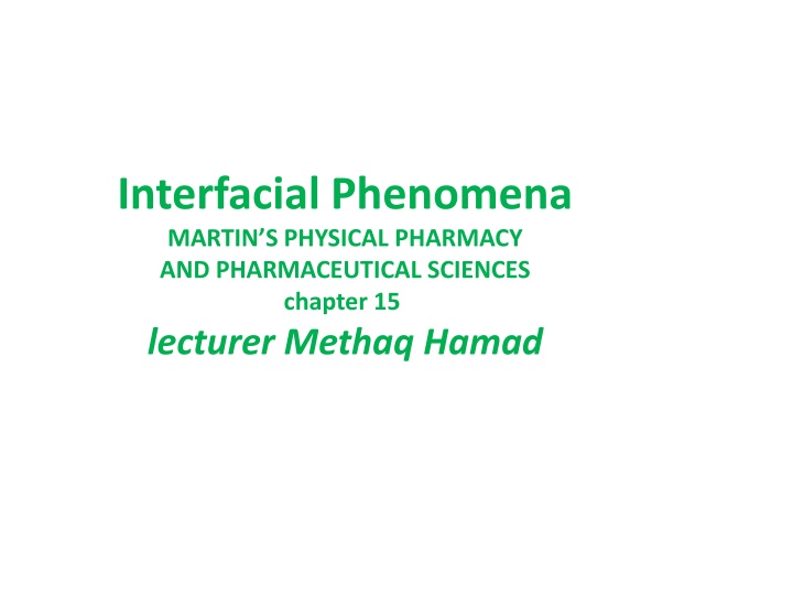 interfacial phenomena martin s physical pharmacy