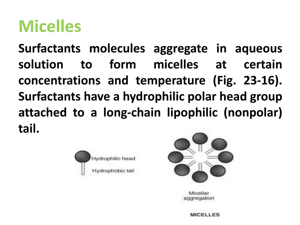 micelles surfactants molecules aggregate