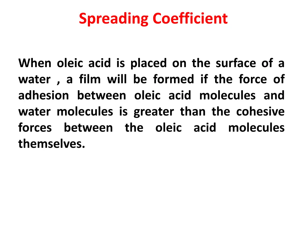 spreading coefficient