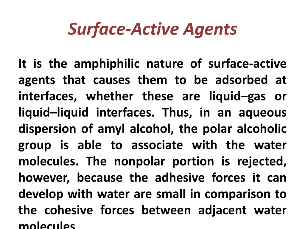 surface active agents