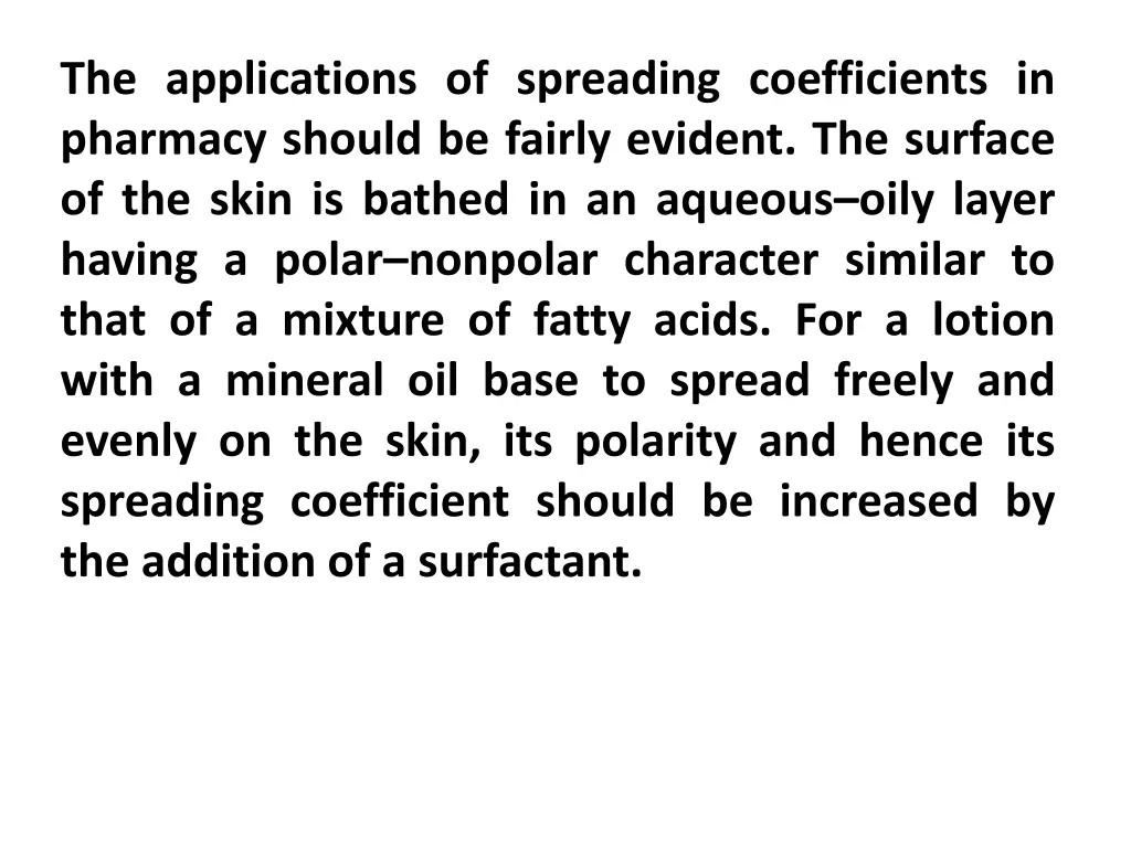 the applications of spreading coefficients