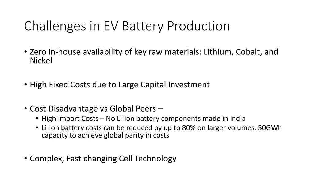 challenges in ev battery production