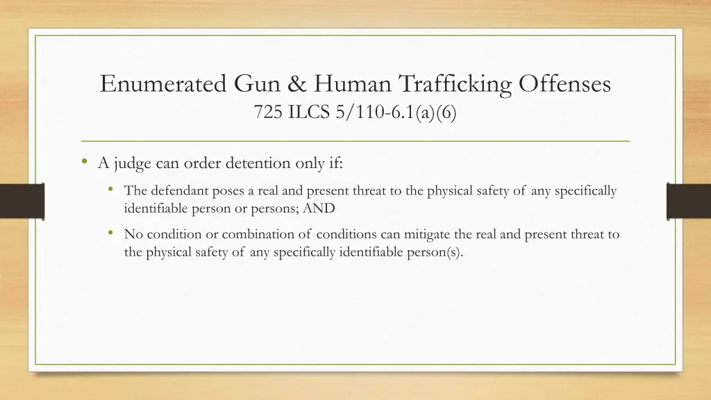 enumerated gun human trafficking offenses