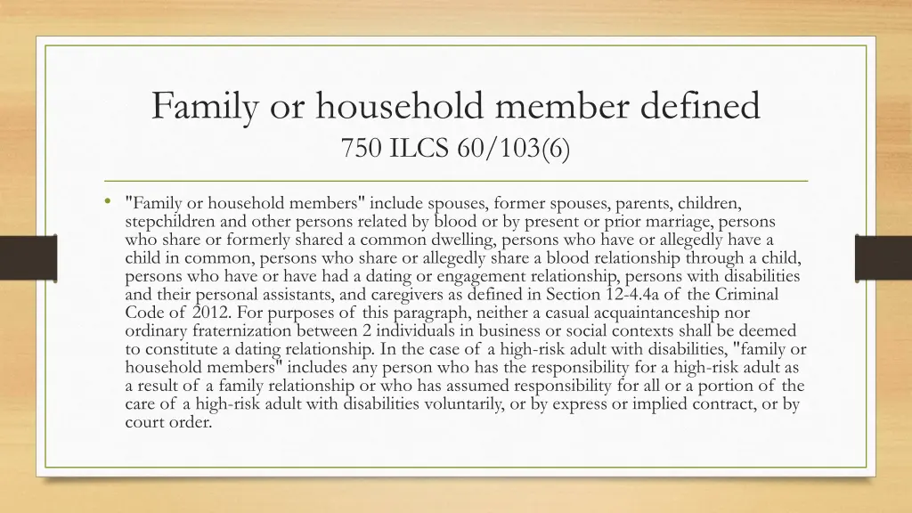 family or household member defined 750 ilcs