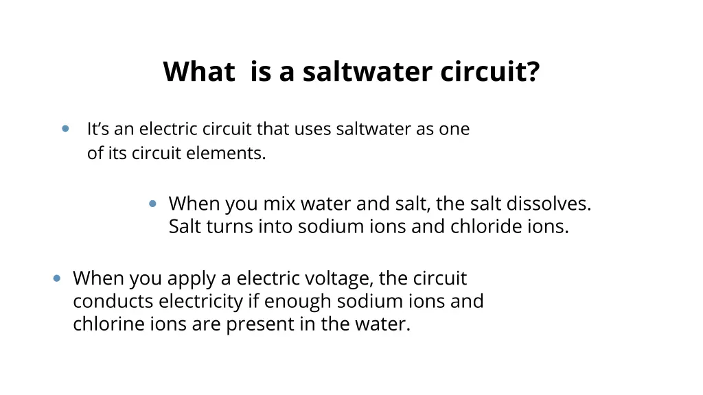 what is a saltwater circuit