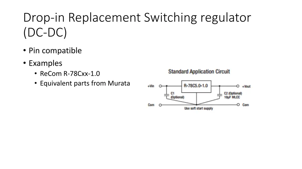 drop in replacement switching regulator dc dc