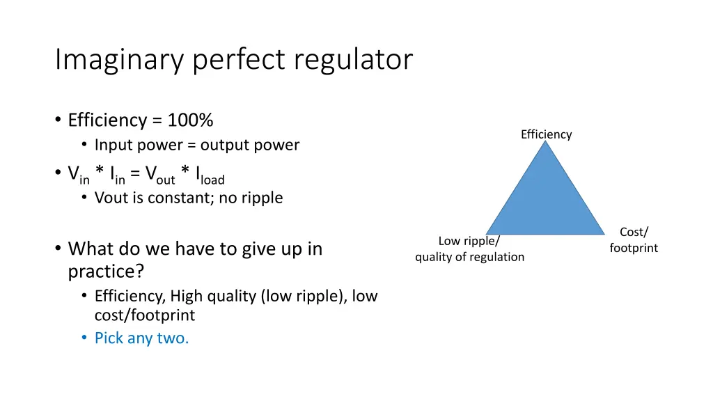 imaginary perfect regulator