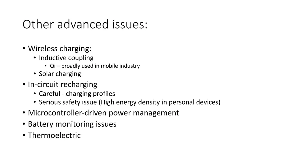 other advanced issues