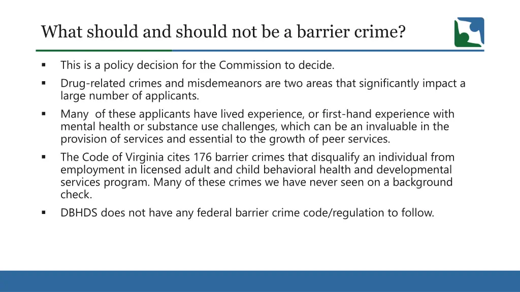 what should and should not be a barrier crime