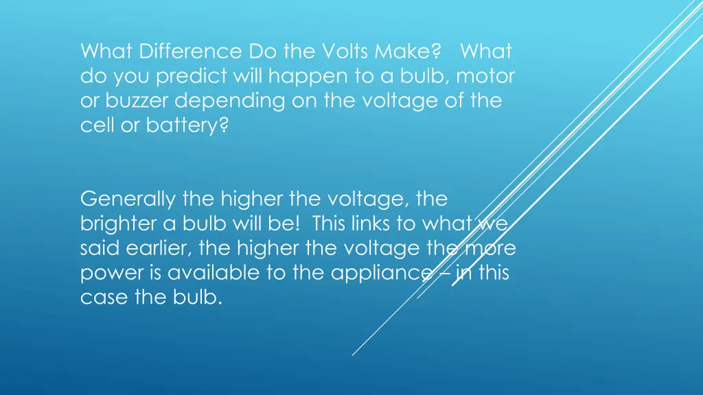 what difference do the volts make what