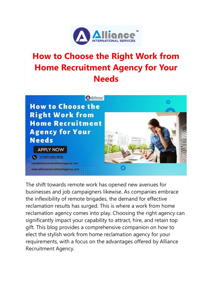 how to choose the right work from home