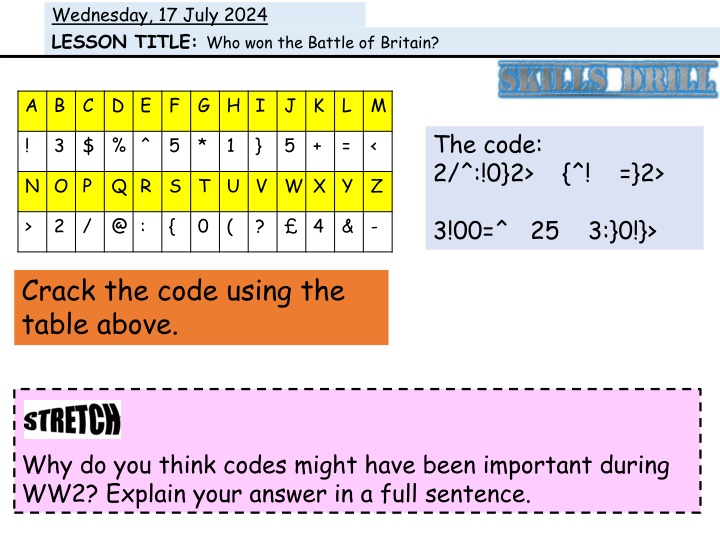 wednesday 17 july 2024 lesson title