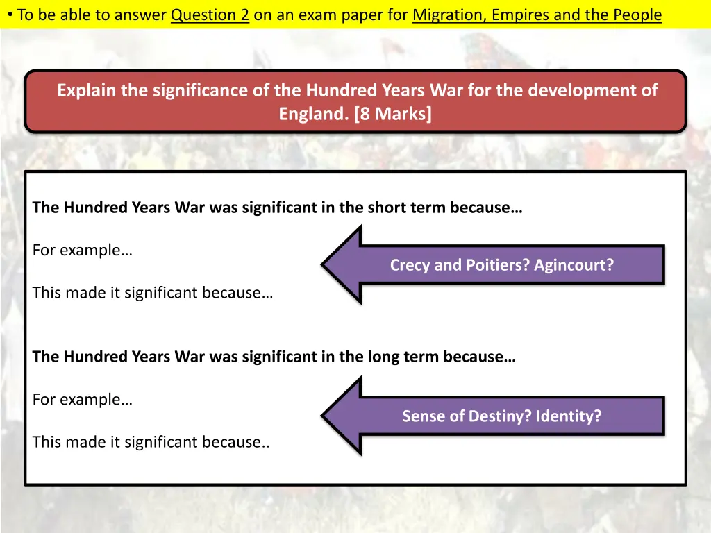 to be able to answer question 2 on an exam paper 1