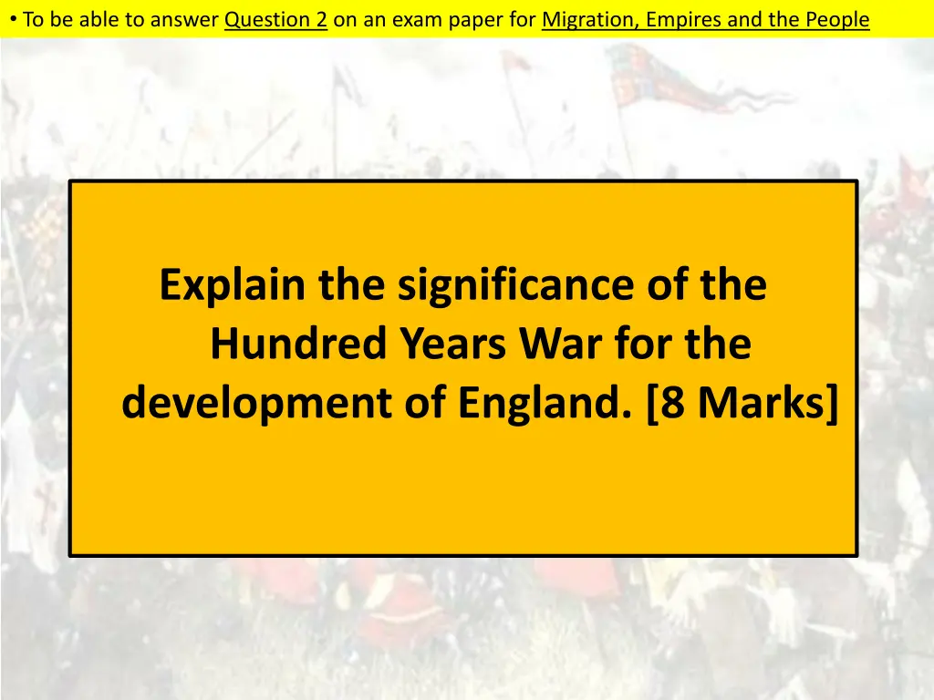 to be able to answer question 2 on an exam paper