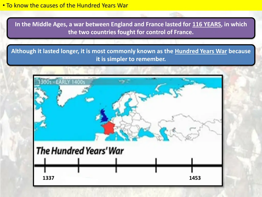 to know the causes of the hundred years war