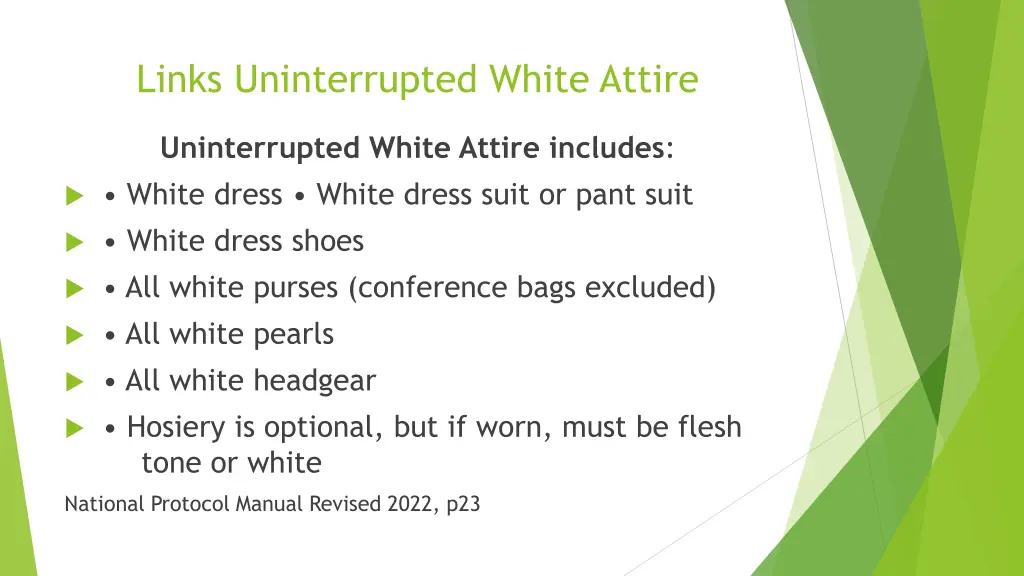 links uninterrupted white attire 1