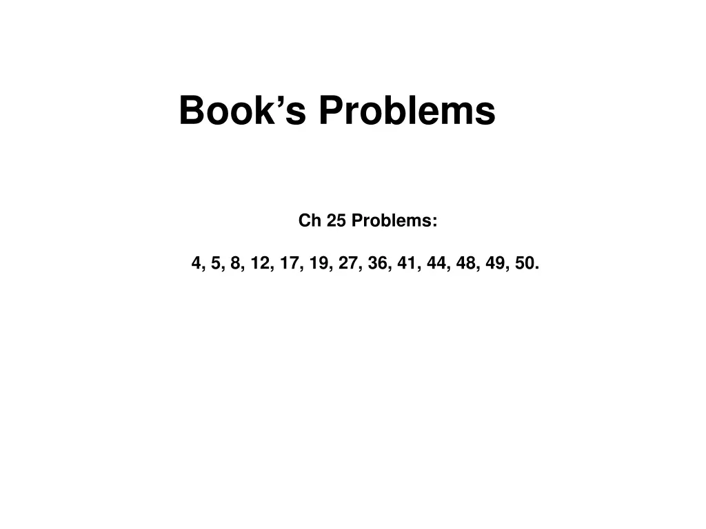 book s problems