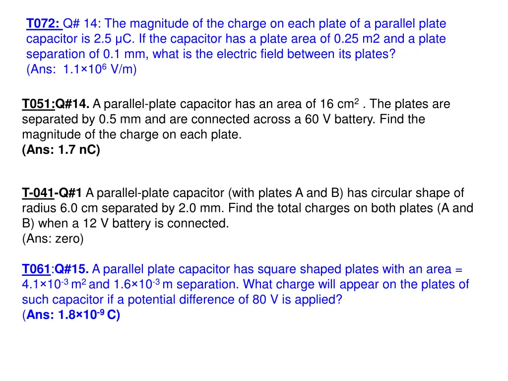 t072 q 14 the magnitude of the charge on each