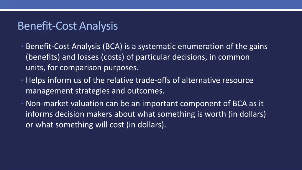 benefit cost analysis