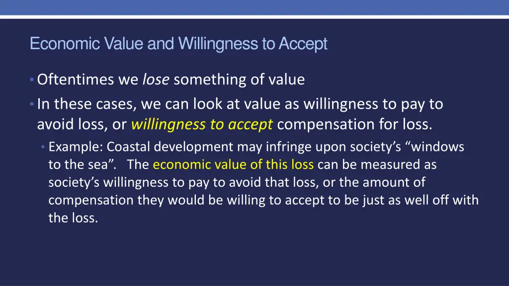 economic value and willingness to accept