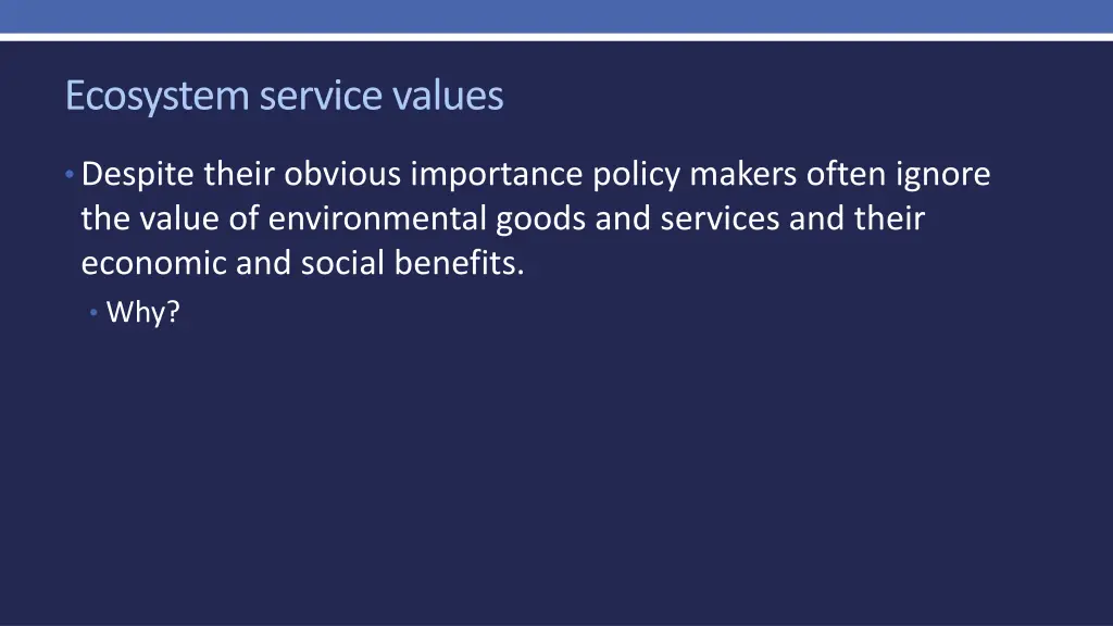 ecosystem service values