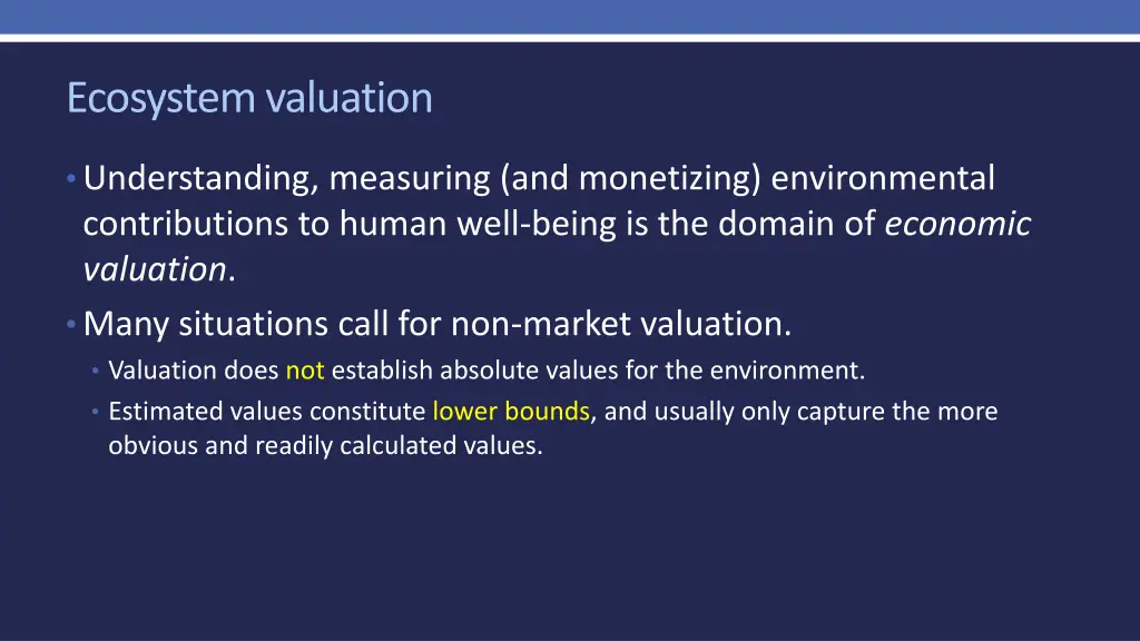 ecosystem valuation