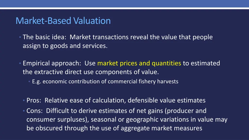 market based valuation