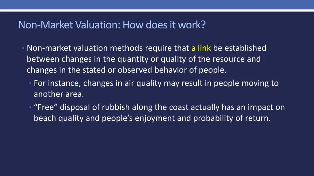 non market valuation how does it work