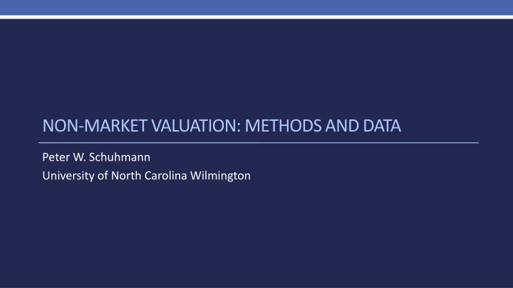 non market valuation methods and data