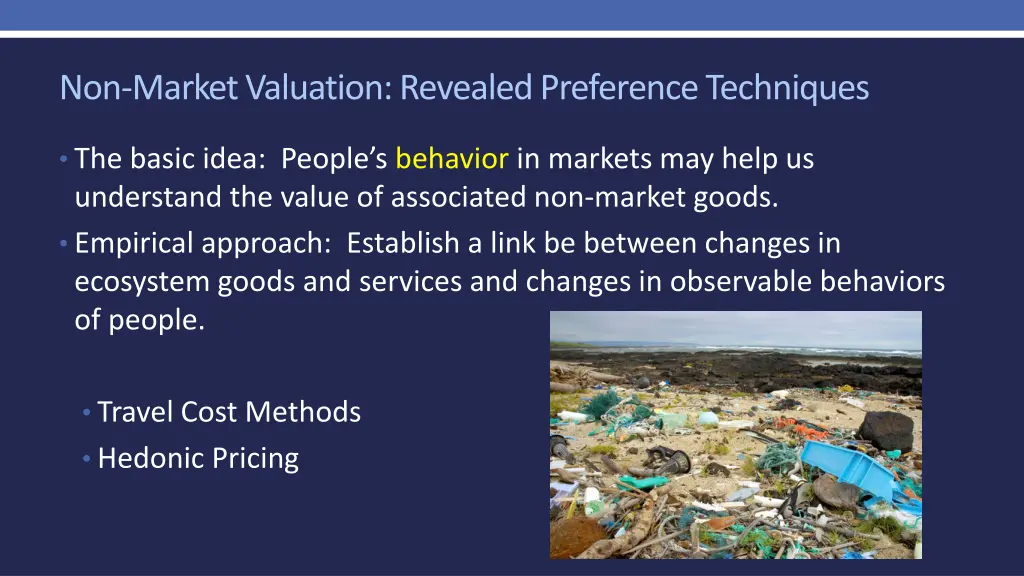 non market valuation revealed preference