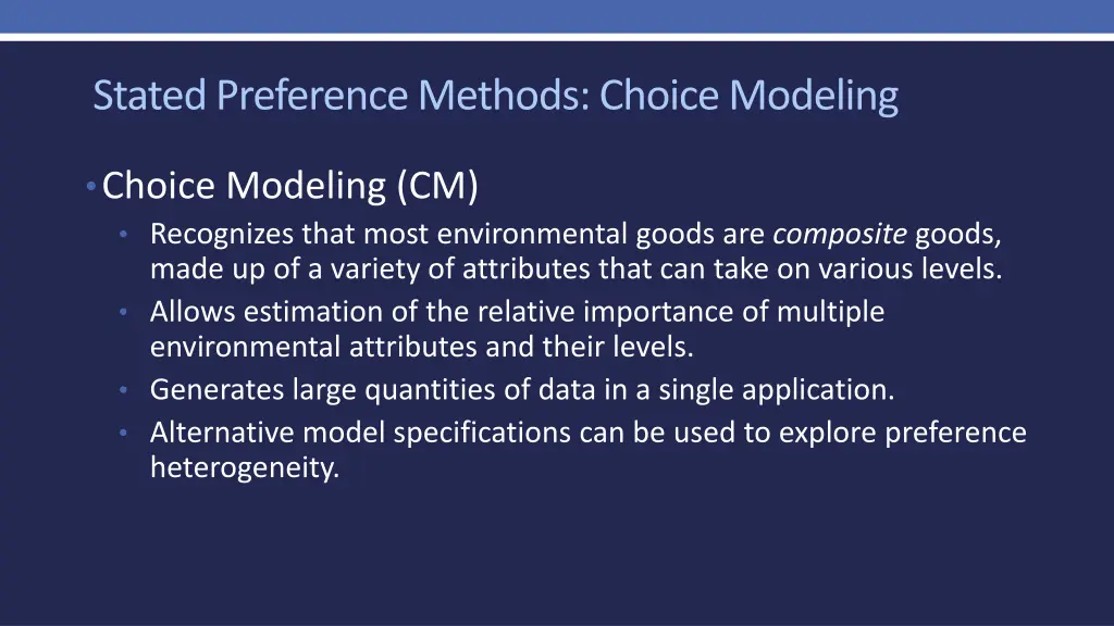 stated preference methods choice modeling 1