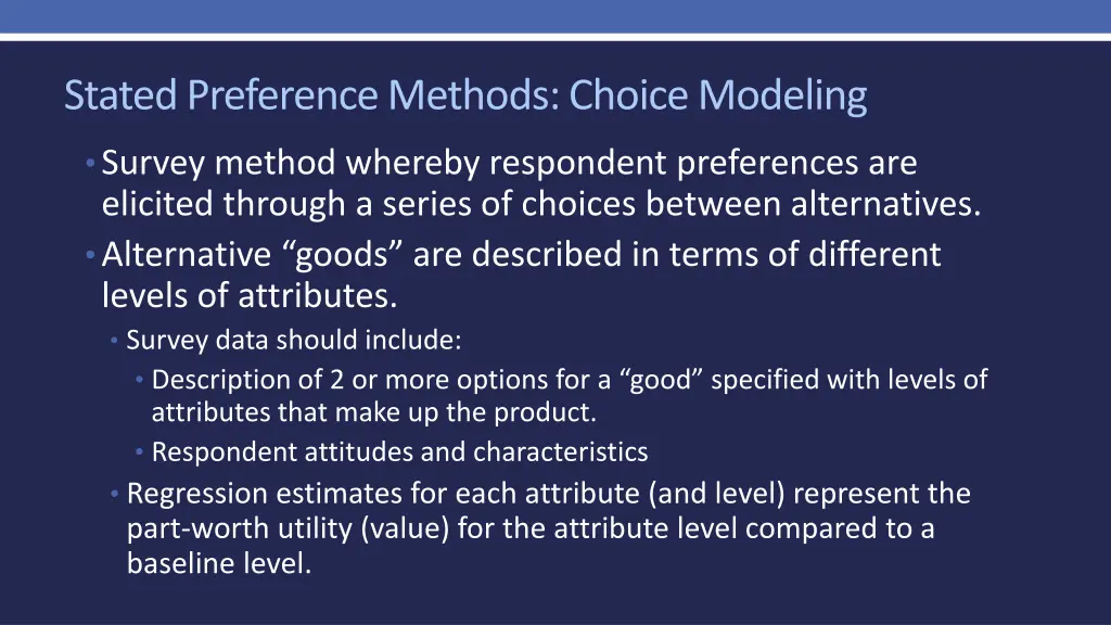 stated preference methods choice modeling