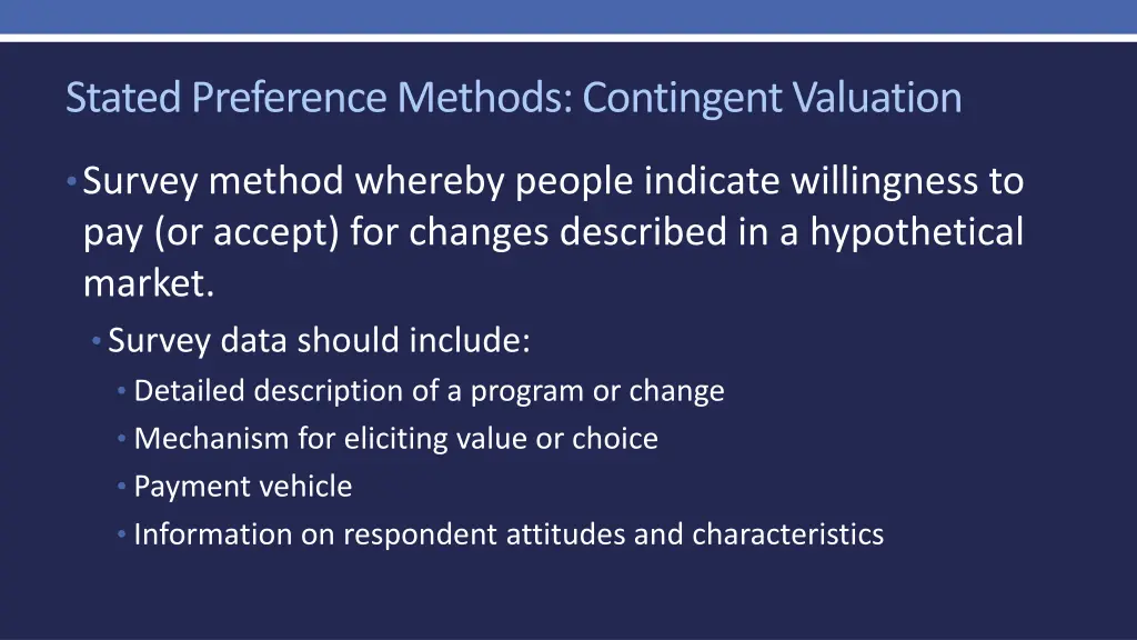 stated preference methods contingent valuation